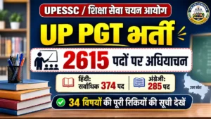 यूपी पीजीटी भर्ती 2615 पद