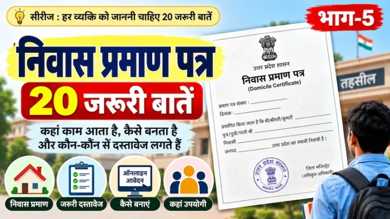 निवास प्रमाण पत्र की 20 जरूरी बातें और उपयोग