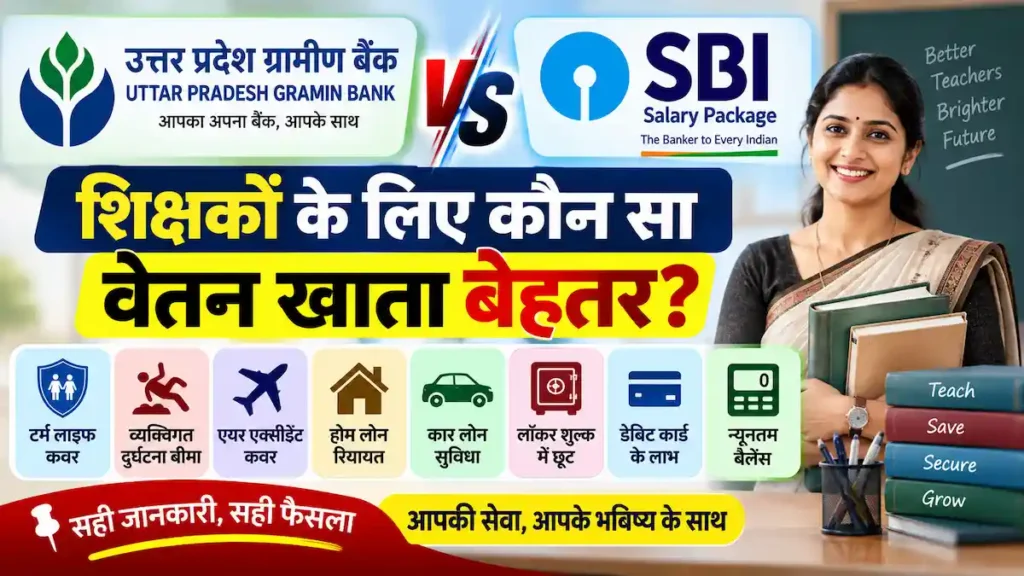 UPGB Salary Account और SBI Salary Package की तुलना, शिक्षकों के लिए कौन सा वेतन खाता बेहतर