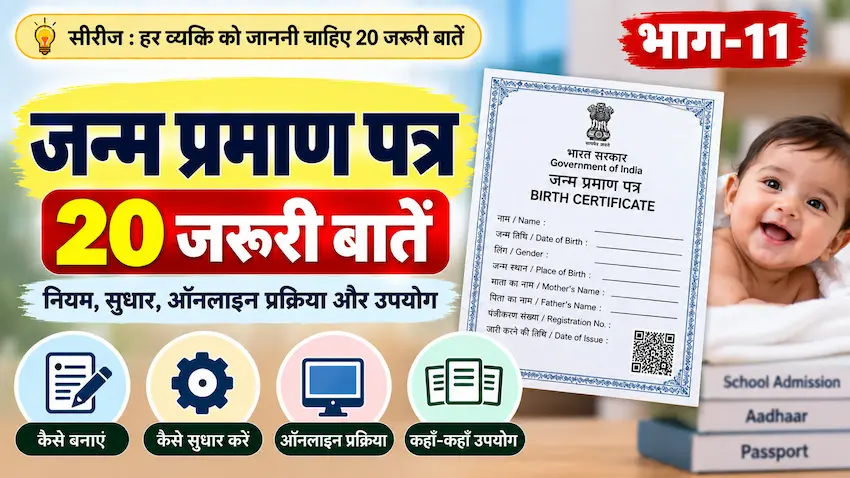 जन्म प्रमाण पत्र की 20 जरूरी बातें और नियम